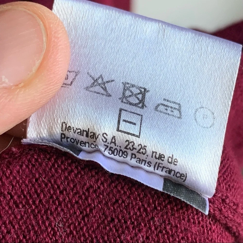 LACOSTE | GUC Maroon V-Neck Sweater Maroon Logo